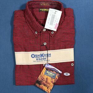 Vintage Oshkosh B Gosh Flannel Medium Red Plaid NWT Deadstock Heavy 100% cotton